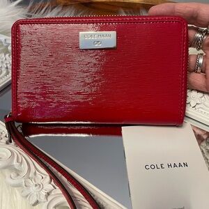 New patent leather Cole Haan Glossy Red Women's Wallet